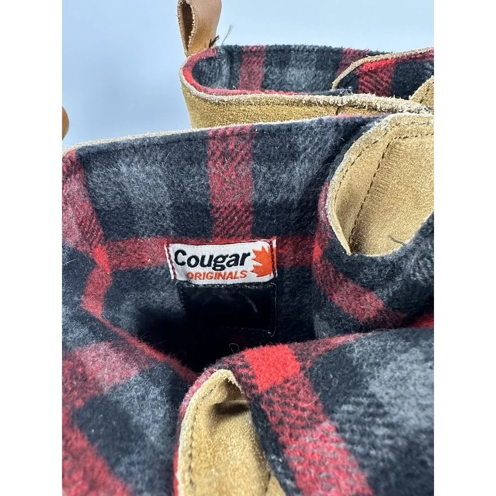 Cougar Originals Maple Sugar Winter Boots Womens 7 Suede Plaid Rubber Waterproof